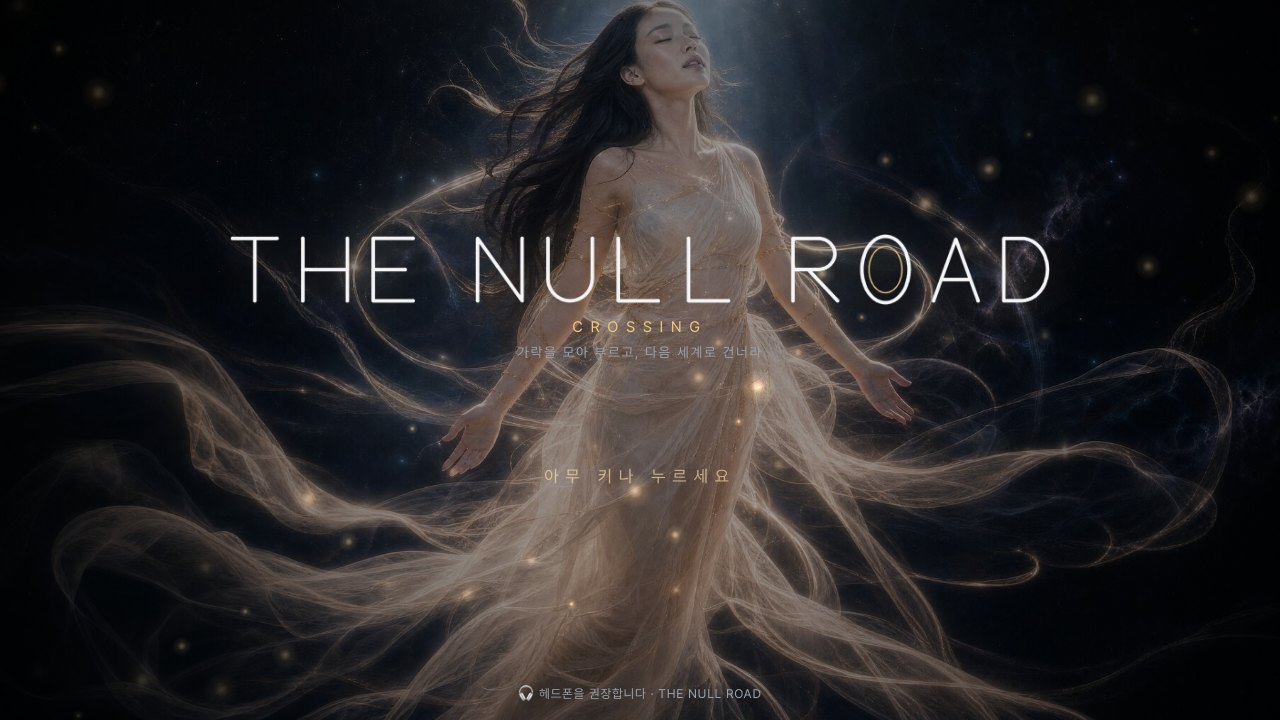Title screen of THE NULL ROAD — CROSSING
